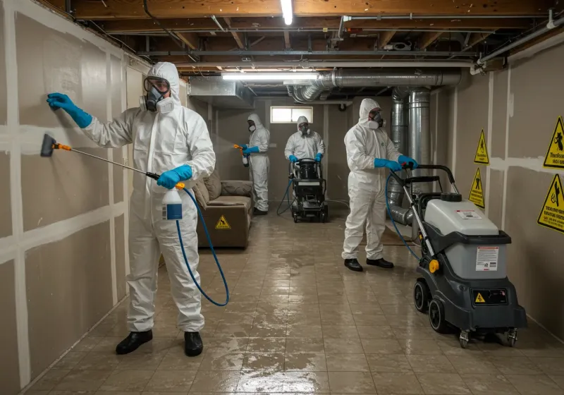 Basement Moisture Removal and Structural Drying process in Ganado, AZ